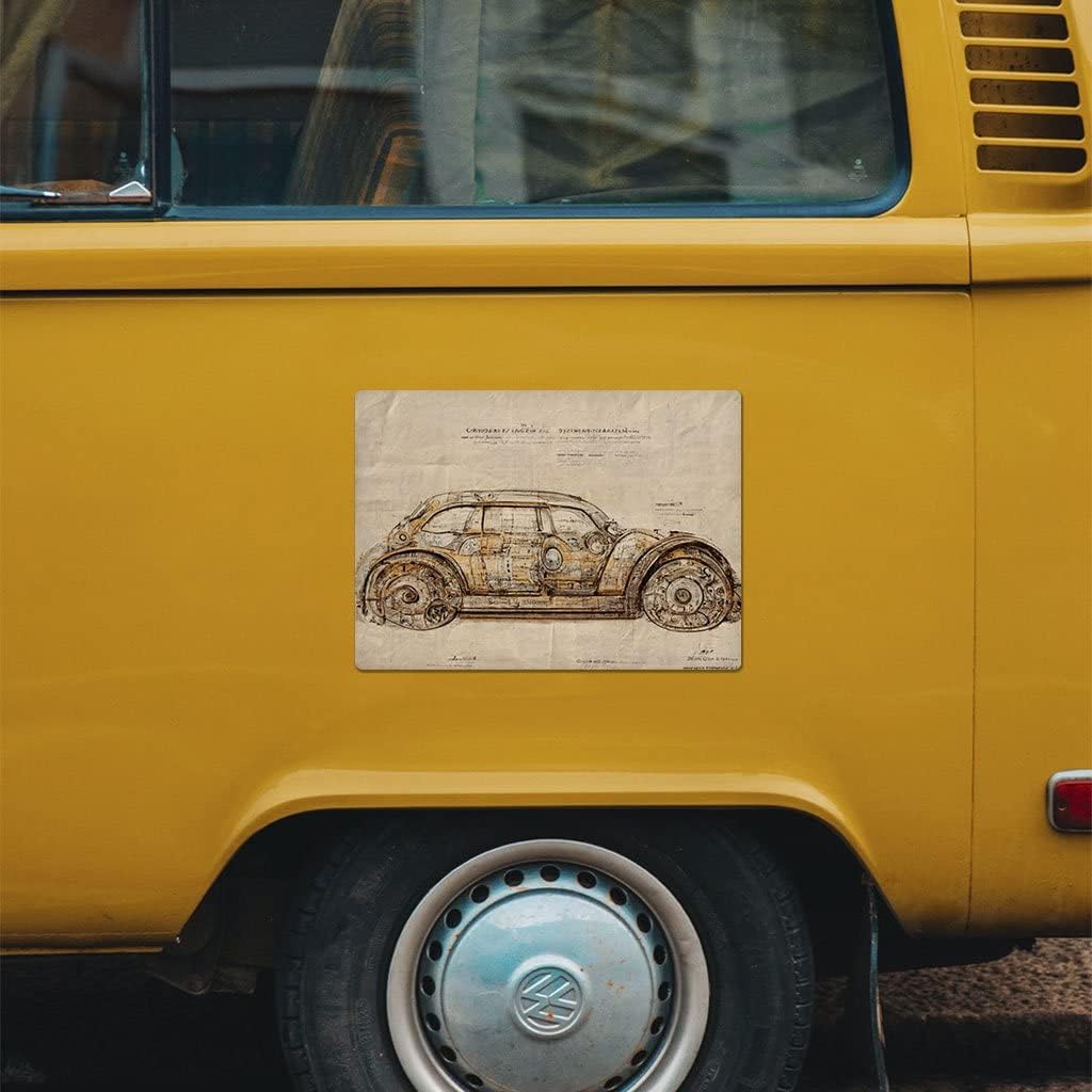 Trendy Car Car Magnet 2 PCS - Old Drawing Car Magnet - Graphic Sticker