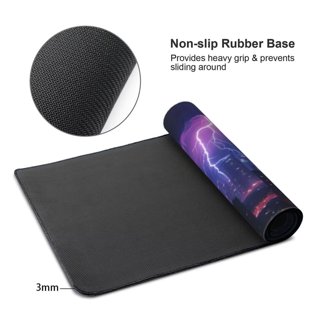 Alfombrilla Ratón Púrpura Alfombrilla Ratón XXL 1500x800 Gaming Tapete Escritorio Iluminación Mouse Pad, Base Goma Antideslizante, Mejora Precisión y Velocidad Gaming Mousepad, para Gamers Z2-709