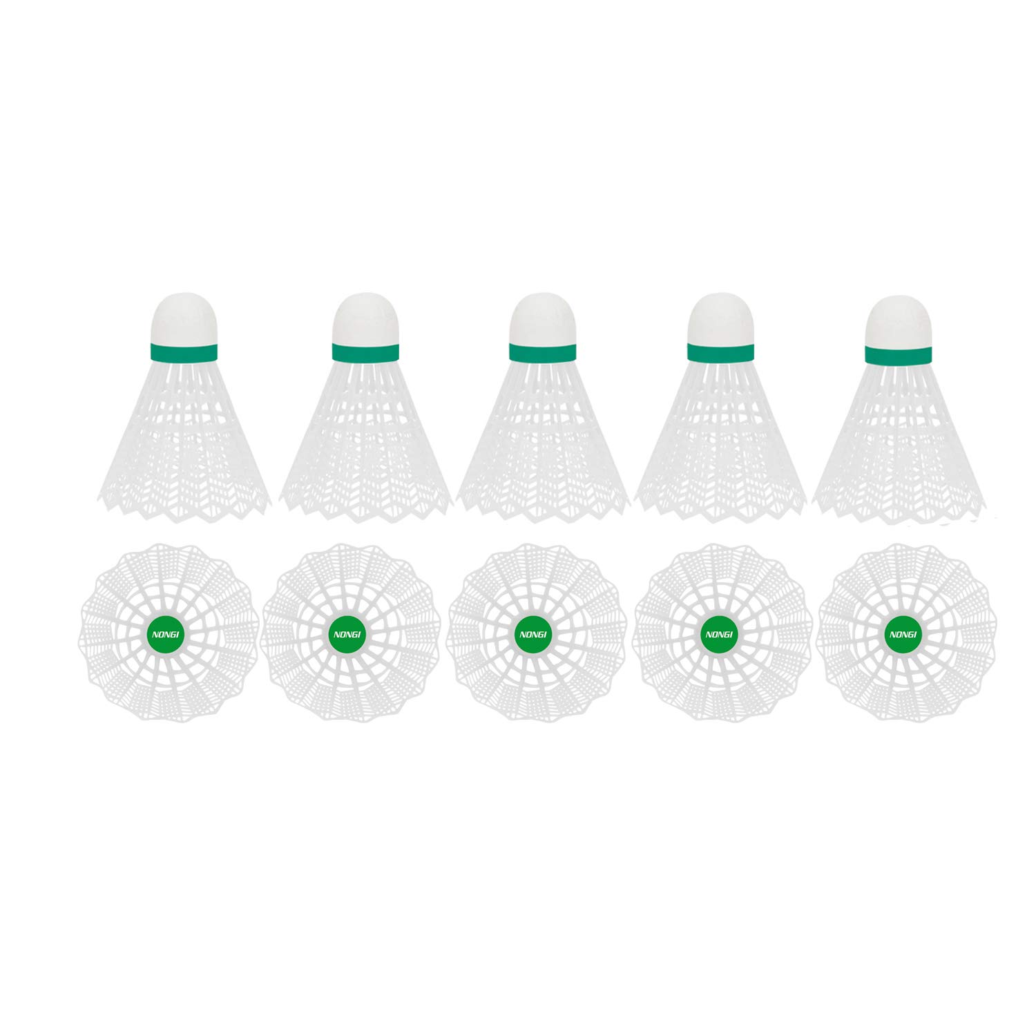 NONGI 200 Combo Plastic Badminton Shuttlecock Pack of 10(White) 2