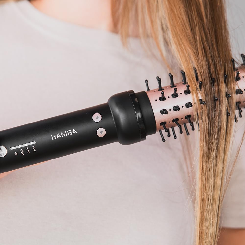 Cecotec Cepillo InstantCare Curly AirFlow. Moldea el Cabello, Cilindro de 34mm con Cabezal Giratorio, Revestimiento Cerámico, Todo Tipo de Cabello, 120ºC-160ºC, Cable 1,9m