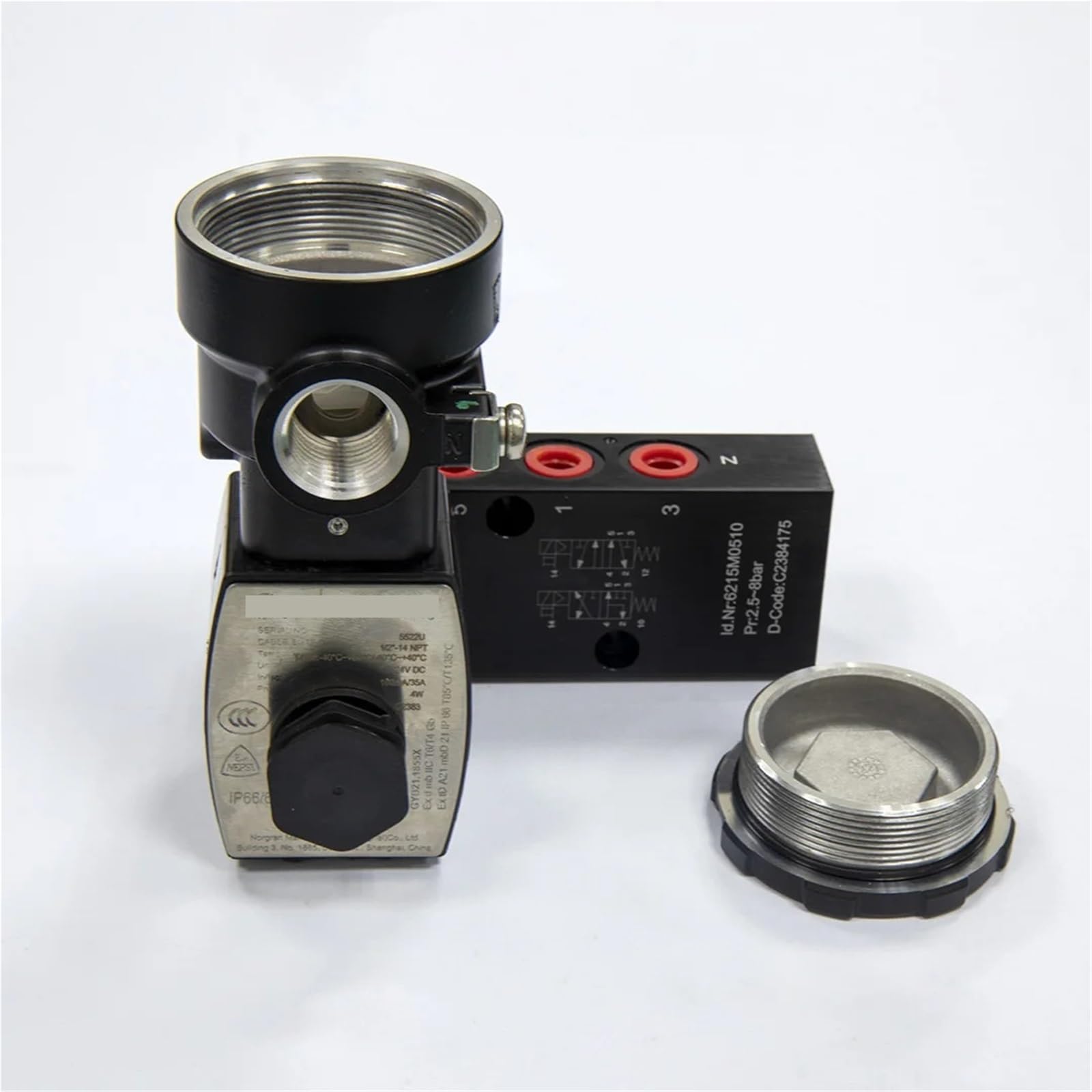 PXQCHAVLN 6215M0510 Solenoid Actuated Spool Valve 24 VDC 6215M Inline Series 3/2 Way 5/2 Way 1/4 NPT Solenoid Valve