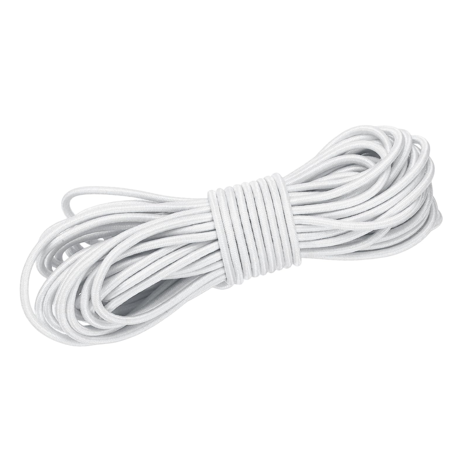 PATIKIL 2.5mm x 8m Elastic Bungee Shock Cords Marine Grade Kayak Stretch String Rope Tie Down Strap for Securing Luggage Moving Cargo DIY, White