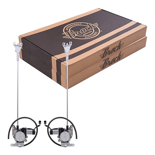 Brock Reguladores de repuesto para elevalunas eléctricos delanteros del lado del conductor y del pasajero con motor compatible con Argoss 1997-2011