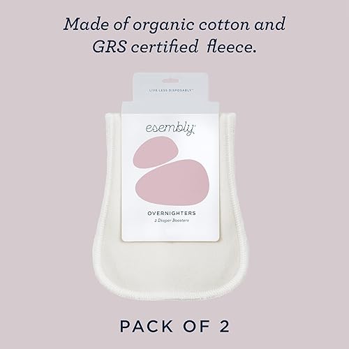 Miniatura 5 de Esembly Overnighters and Tossers, doblador de pañales de tela, refuerzo de absorción, 100% algodón, inserción y forros de bambú desechables (paquete
