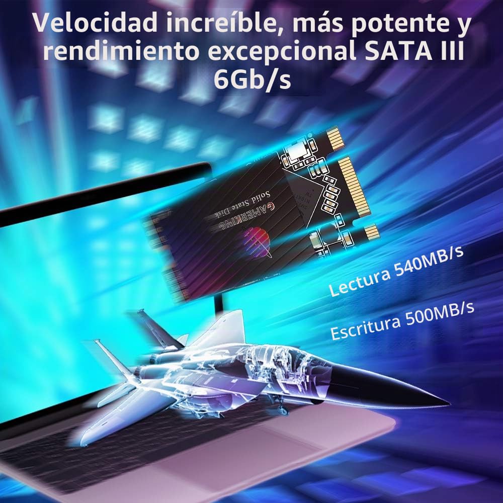 GAMERKING SSD M.2 2242 - Unidad interna de estado sólido de 256 GB Ngff de 1 TB, 512 GB, 128 GB, 64 GB, para computadoras portátiles de escritorio, SATA III 6 Gb/s, disco duro de alto rendimiento (256