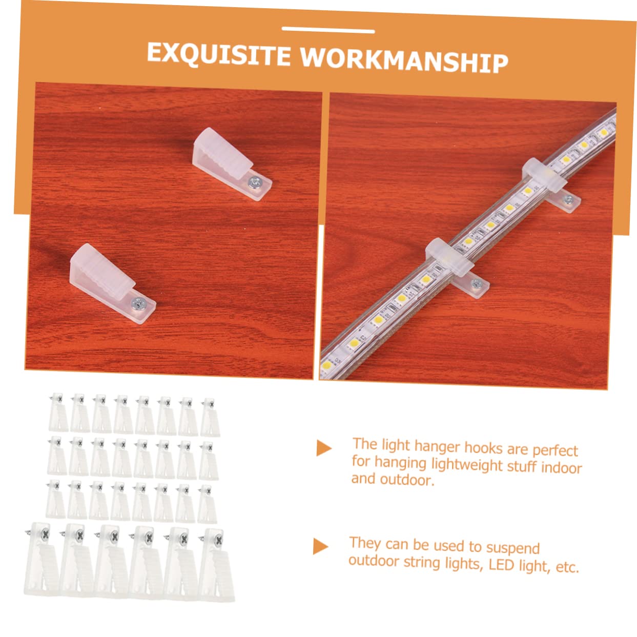 Unomor 3sets String Lights Hangers Outdoor Light Hooks Easy Install Screw-in Hooks for 30pcs*3