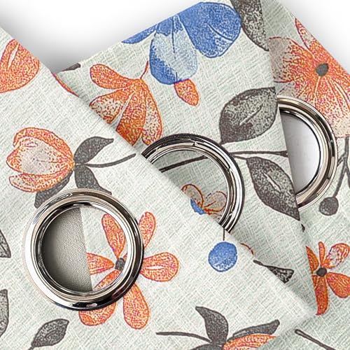 Image of Cortina Linen Polyester Printed Curtains Set of 2, Curtain for Doors Home Decor Items for Living Room Bedroom (Pink, 5FT)