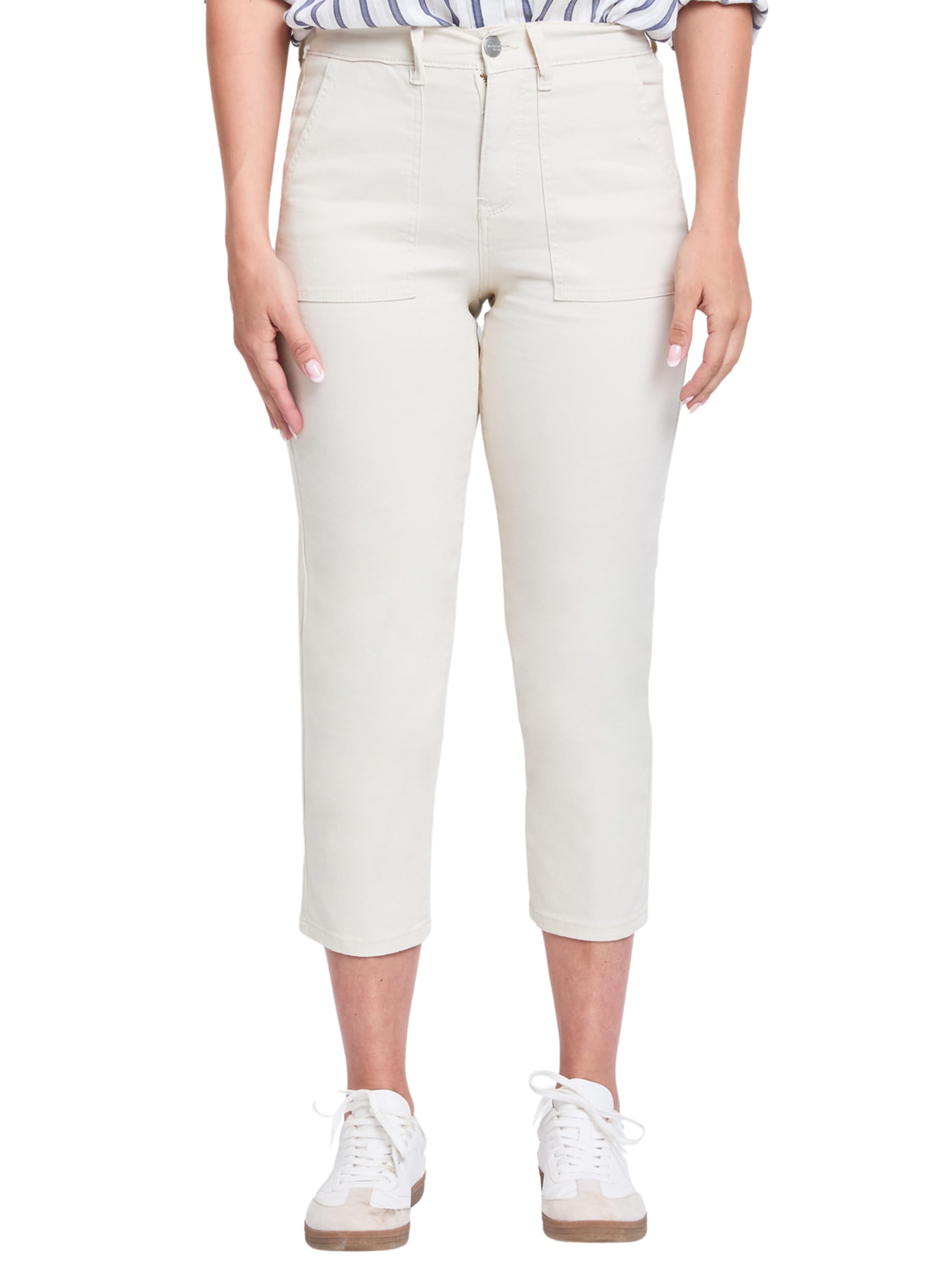 Royalty For Me Womens Womens High Rise Cropped Elastic Waistband Tummy Control Pant