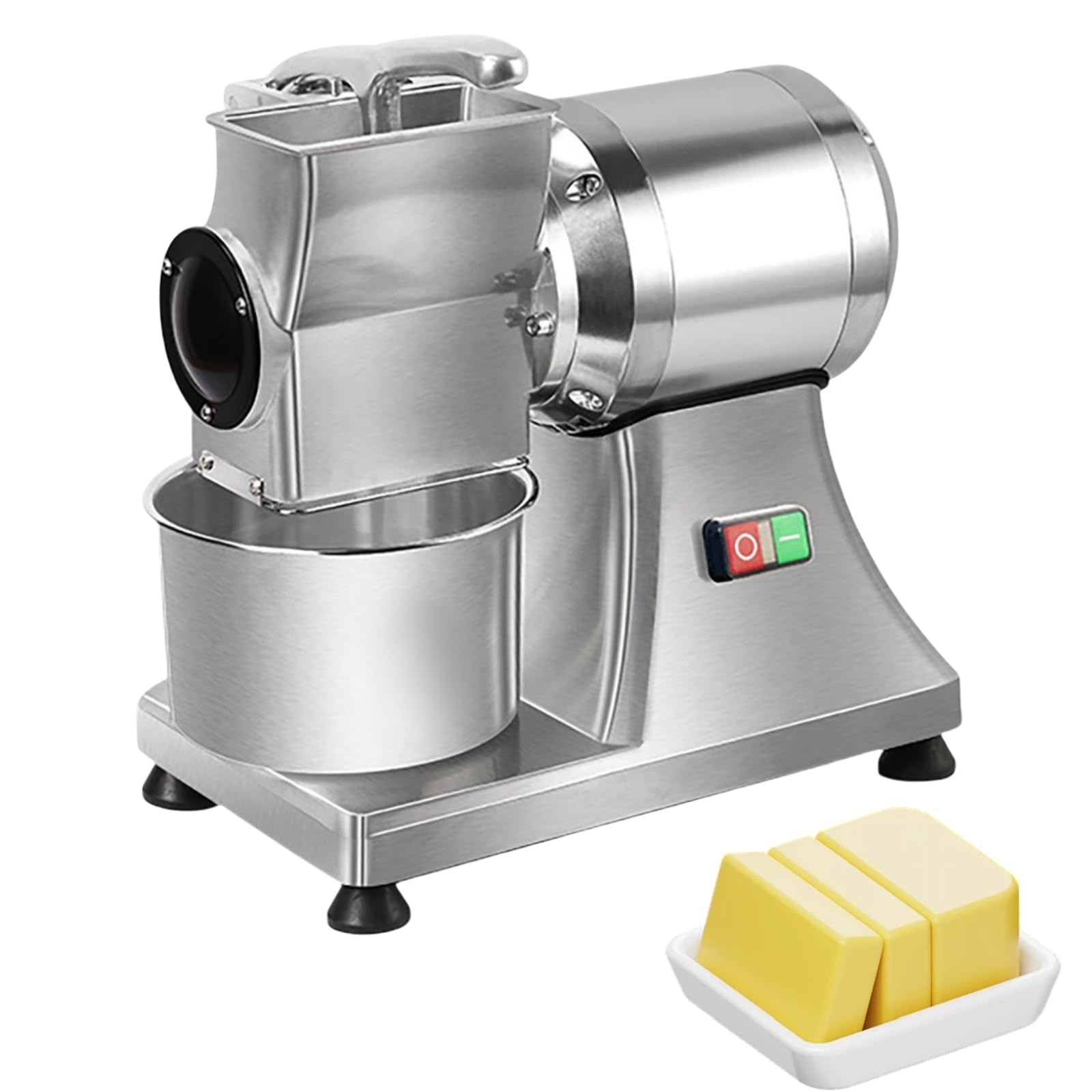 110V Heavy Duty Electric Cheese Grate, 550W Commercial Food Grinder Food Shredder with 20×12cm Stainless Crushing Barrel Food Processor for Cheese Butter Cheese Bread Bran - Throughput: 40kg/H