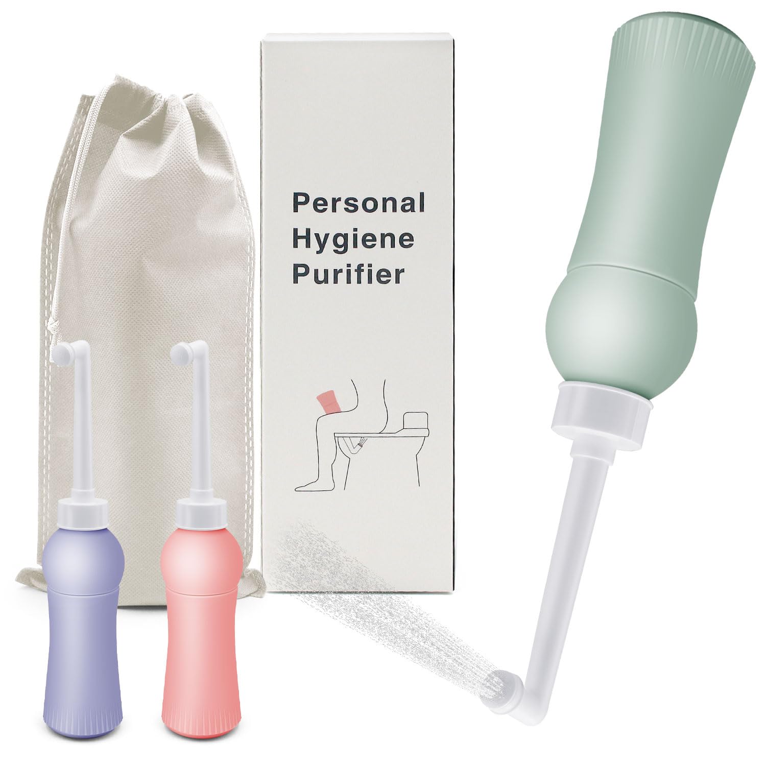 Prysznic 500 ml z etui podróżnym, wysuwany, przenośny bidet do podróży i domu – zastępuje wilgotne chusteczki, oszczędza papier toaletowy, higieniczny prysznic intymny Podusche dla kobiet w połogu