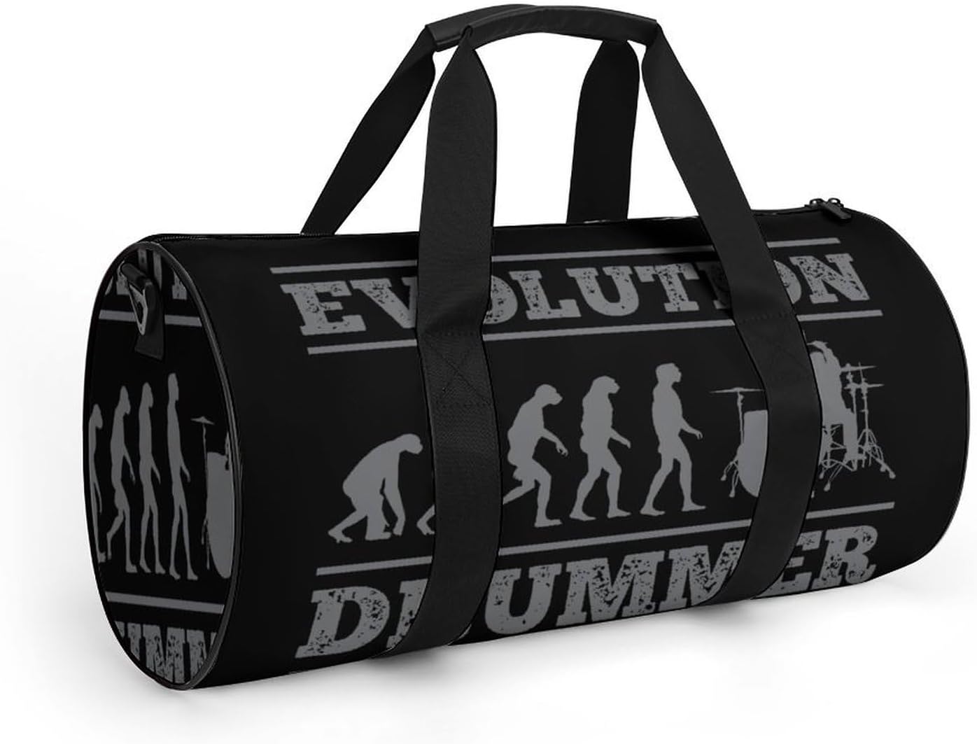Evolution Drummer Gym Sport Bag Travel Duffle Backpack Weekender Overnight with Shoes Compartment for Women Men