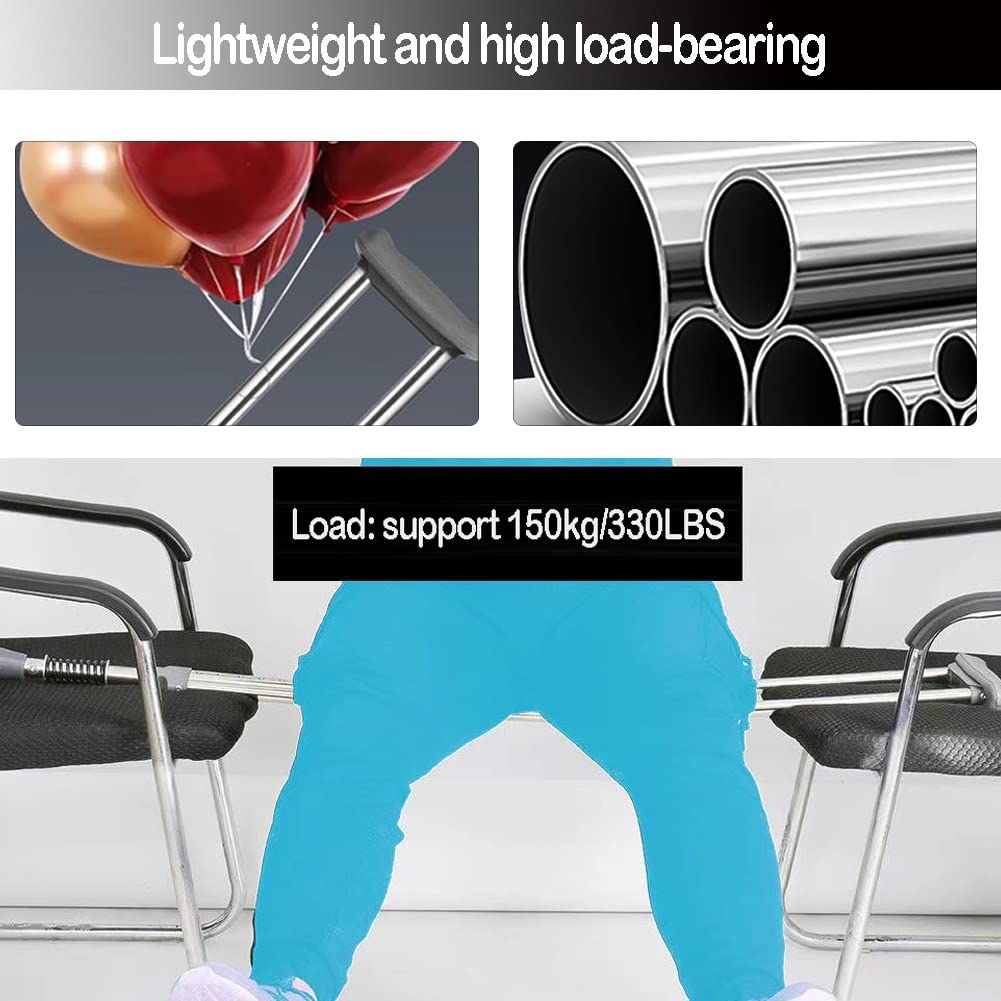 Muleta Axilar de Acero Inoxidable, Muletas para Caminar, Muletas Acolchadas con Resorte y Cómodas Almohadillas para Axilas, 1 Par (Size : M)