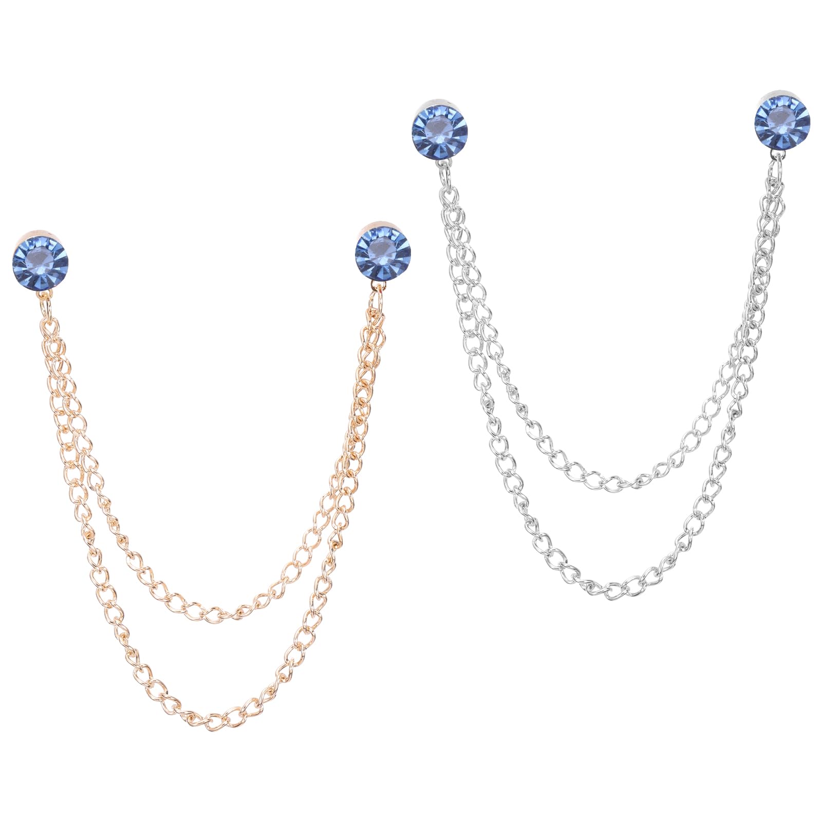 PATIKIL 2 Spille Con Catena Di Strass – Pendente Tondo In Cristallo, Moda Per Giacca, Cappello O Borsa, Bianco - 2