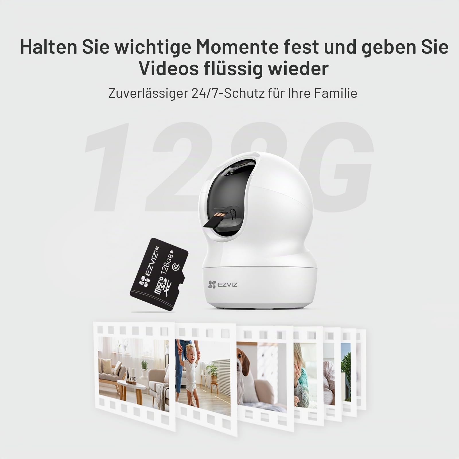 EZVIZ 128 GB Micro-SD-Karte, microSDHC-Speicherkarte, Lesegeschwindigkeit bis zu 90 MB/s, Klasse 10, U3, UHS-I