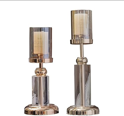 Portavelas portavelas de cristal de lujo decoración de velas accesorios para cenas comedor decoración del hogar candelabro moderno color 1 juego
