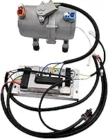 1 conjunto de compressor de ar condicionado elétrico para carro, ar condicionado, 12 V, 24 V e painel de controle compatível com caminhão, ônibus, automotivo, barco, trator(1 Set 12V)