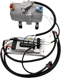 1 conjunto de compressor de ar condicionado elétrico para carro, ar condicionado, 12 V, 24 V e painel de controle compatível com caminhão, ônibus, automotivo, barco, trator(1 Set 12V)