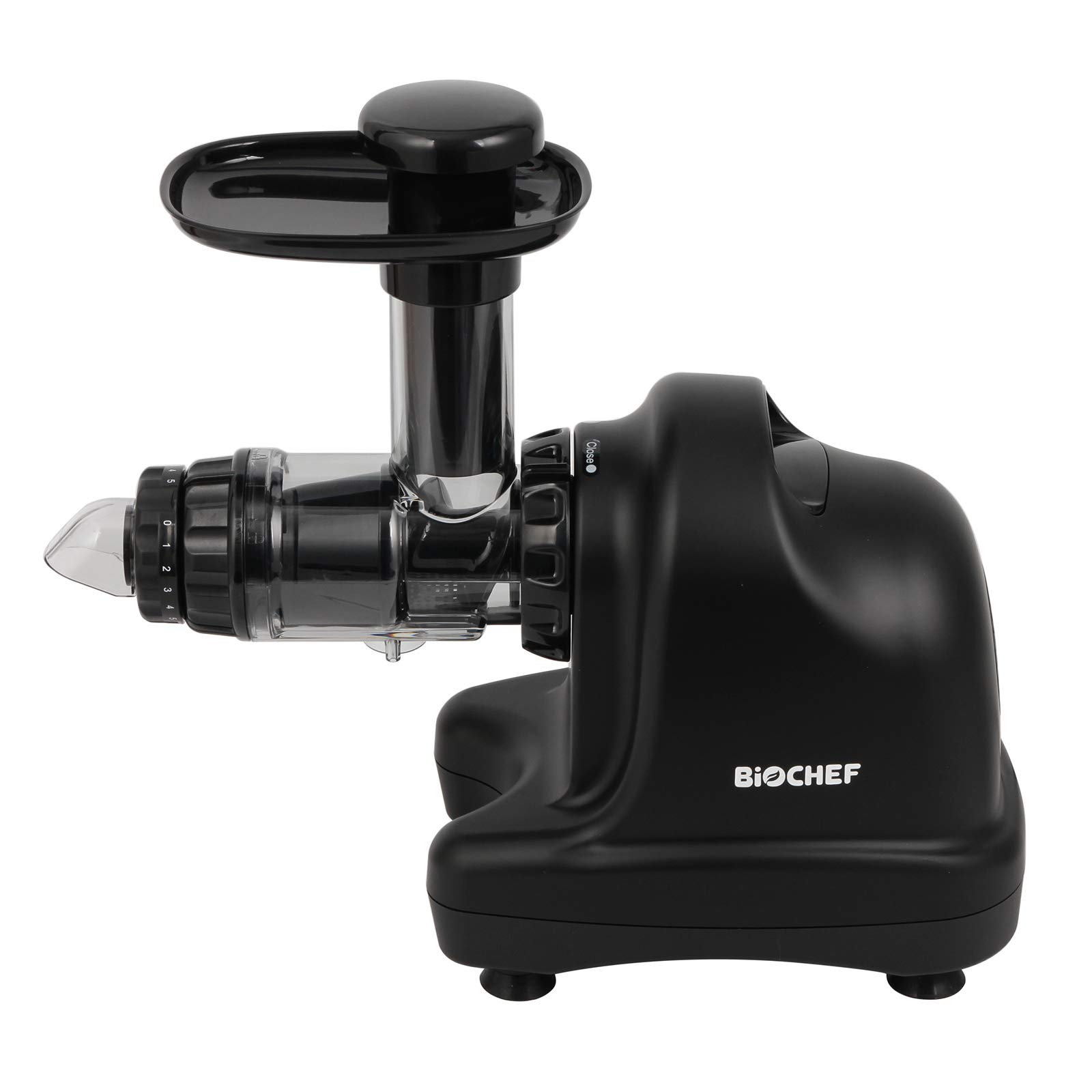 Extractor de Jus BioChef Axis Cold Press Juicer – Extractor Mastizador Horizontal para hierba de trigo, frutas y verduras con 20 años de garantía BioChef (negro)