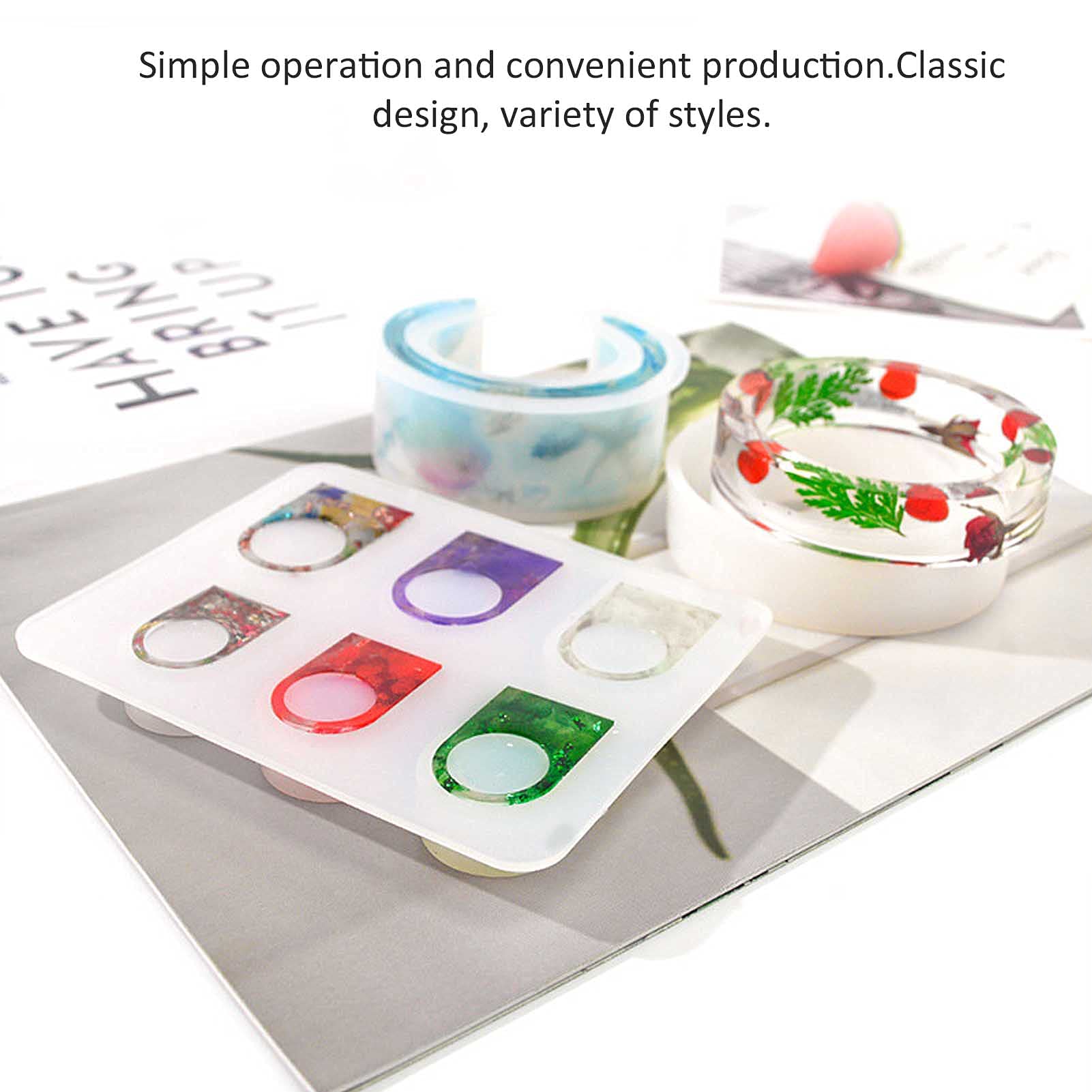 Gartful Lot De 6 Grands Moules En Résine Pour Bracelet, Moule Rond