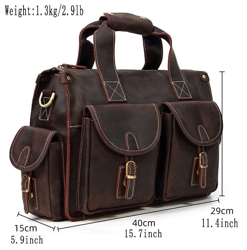 Genuine leather briefcase men, genuine leather men bag business bag, laptop bag travel bag2