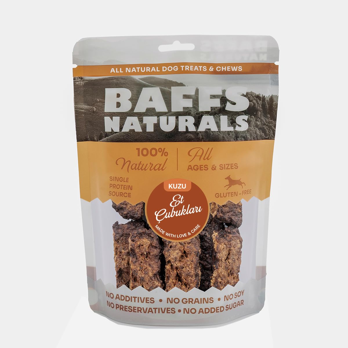 Baffs Naturals Kuzu Et Çubuk 100% Doğal Köpek Ödül Maması 100 gr (100 Gr x 1 Adet)