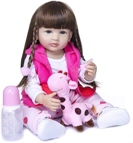 Miniatura 1 de Muñeca realista de silicona Reborn de 22 pulgadas, realista, impermeable, con pelo largo, regalos para niñas