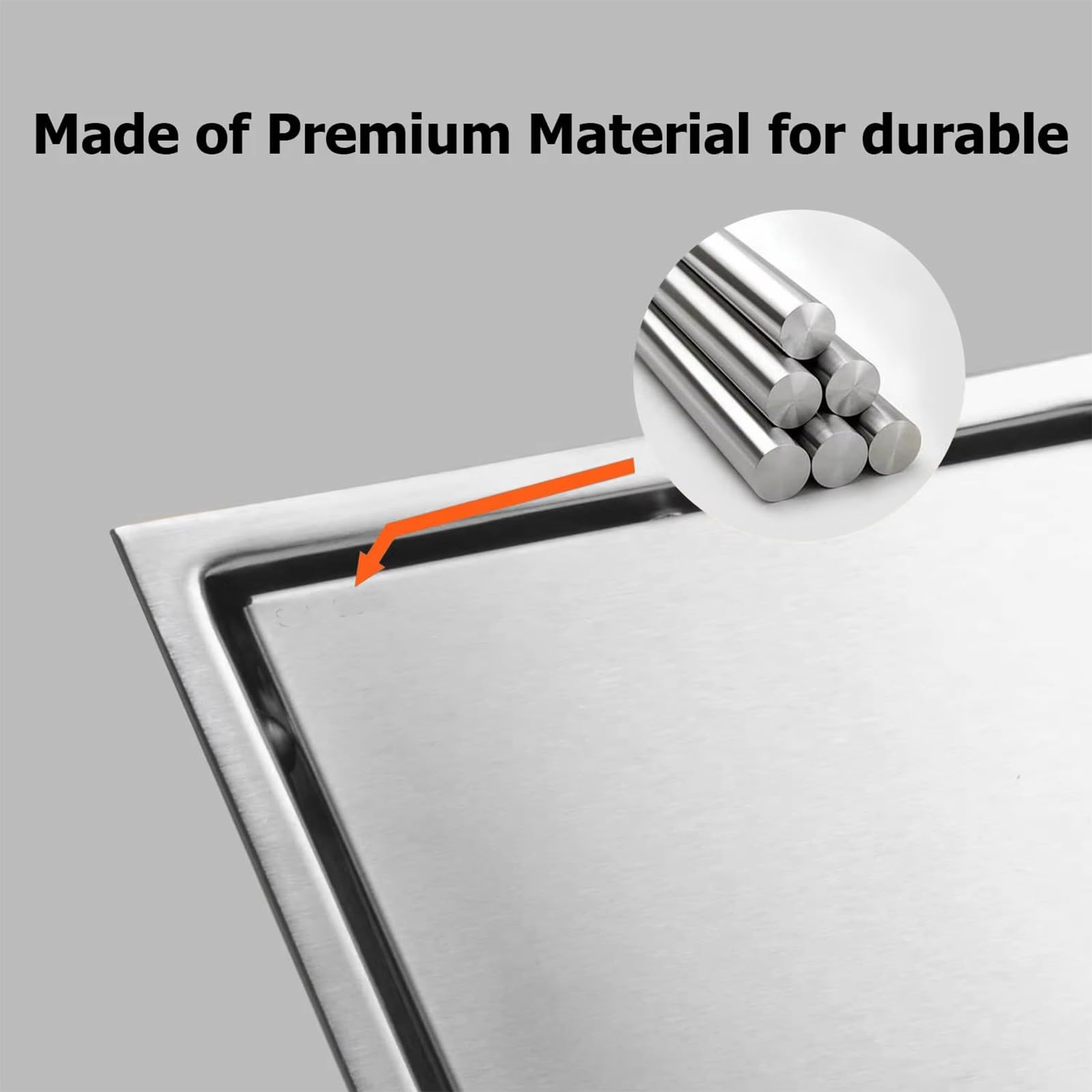 Piletta Doccia NEWFUN 15x15 Cm – Scarico A Pavimento Invisibile, Doppia Filtrazione, Acciaio Inox 304, Piastrellabile