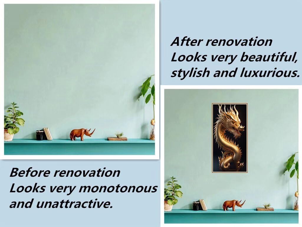 Diamond Painting Erwachsene Groß xxl 85x170cm Drache Diamant Painting Bilder Diamond Painting Set Tier Mosaikherstellung Malen Nach Zahlen für Wohnzimmer Schlafzimmer Wand Dekoration Geschenk ZL-4036