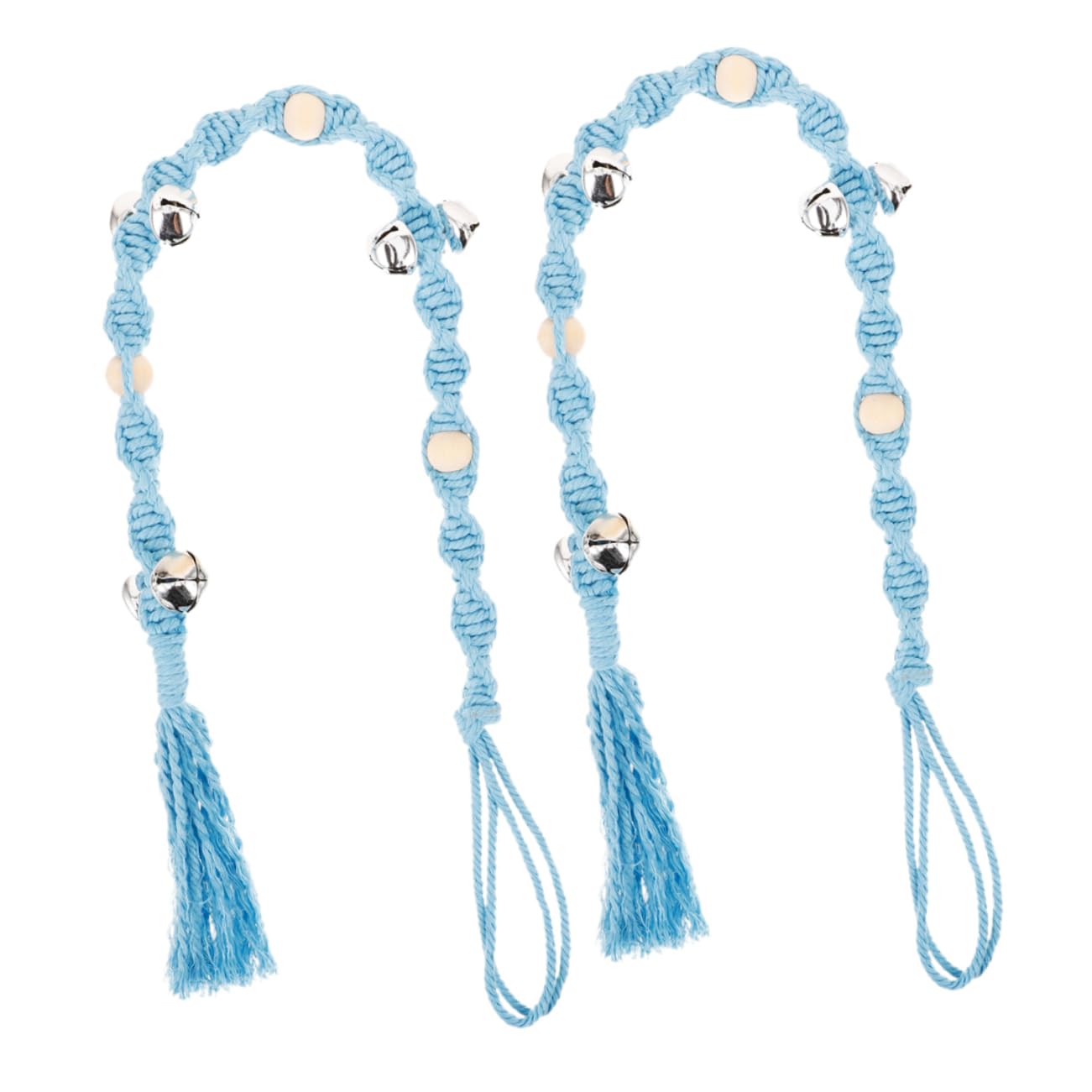 KOMBIUDA 2pcs Anti-Collision Door Stop Handle Pet Safety Bell Rope Handmade Dog Bells Potty Training Aid Enhance Home Decor