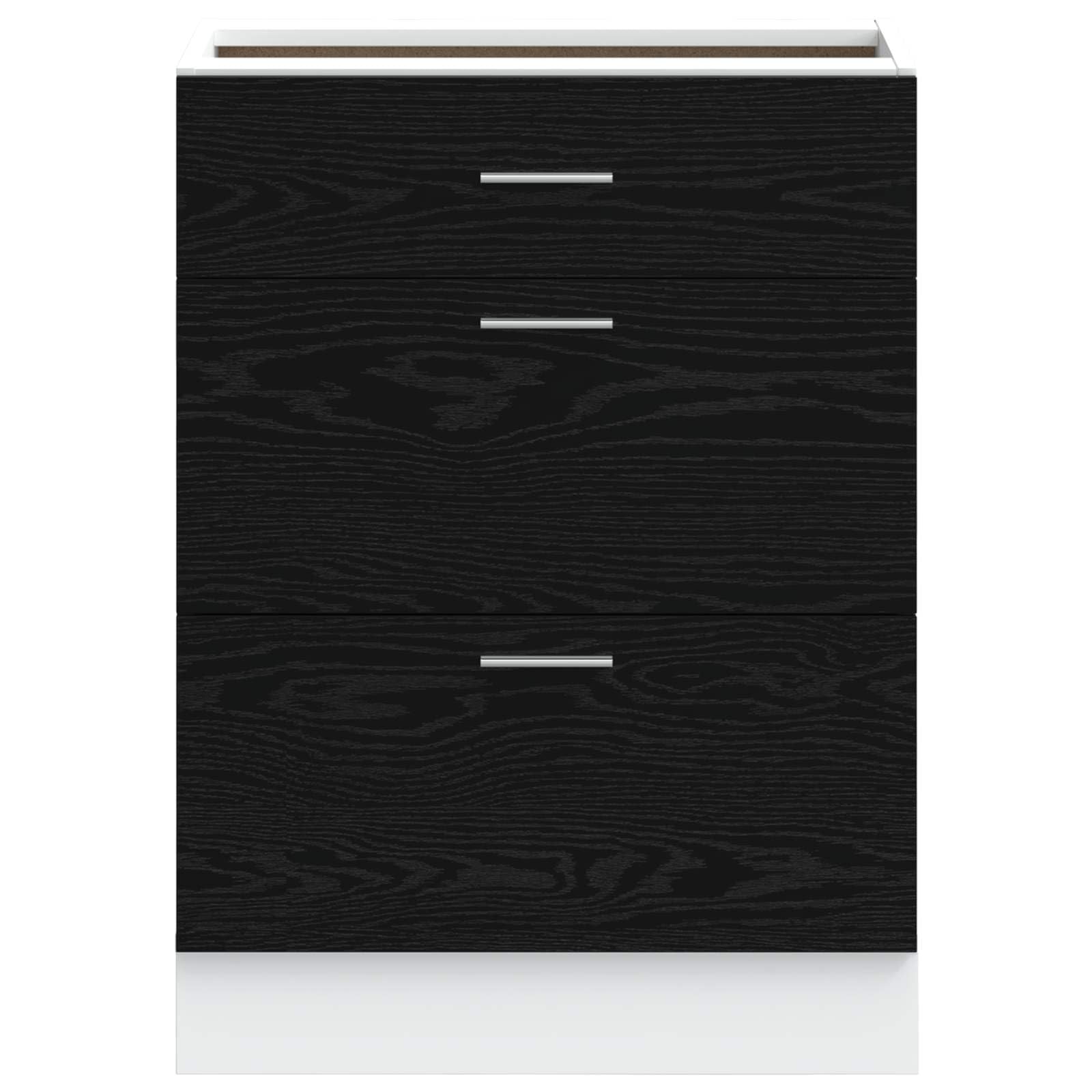 vidaXL Meuble de Cuisine Bas avec tiroir Chêne Noir 60 x 46 x 81,5 cm, Armoire de Cuisine Moderne, Design rectangulaire, Grand Espace de Rangement, matériaux résistants, Style Contemporain