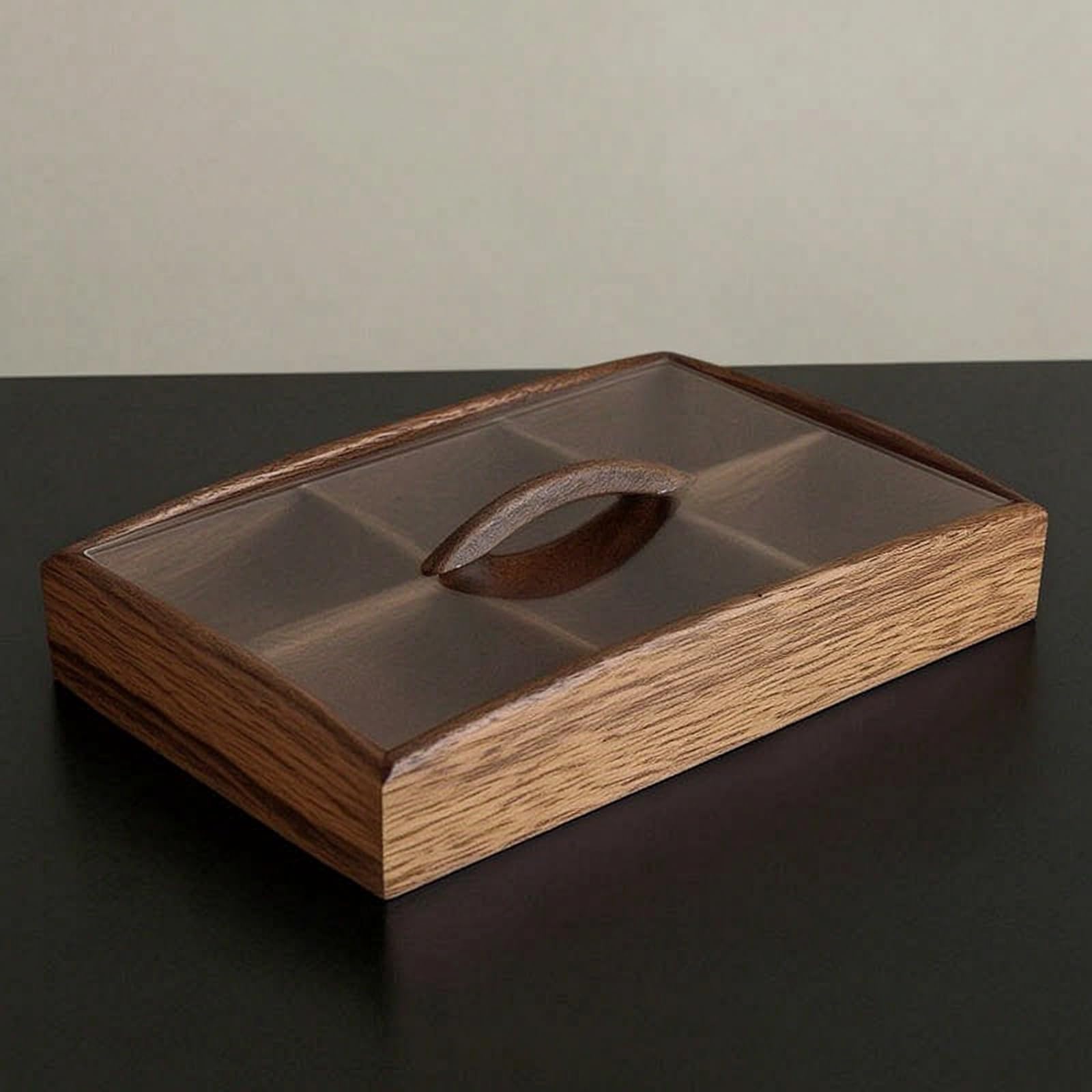 Banja con Compartimentos Rústica Banja Elegan Vajilla para Aperitivo, Salón, Seis Compartimentos con Tapa