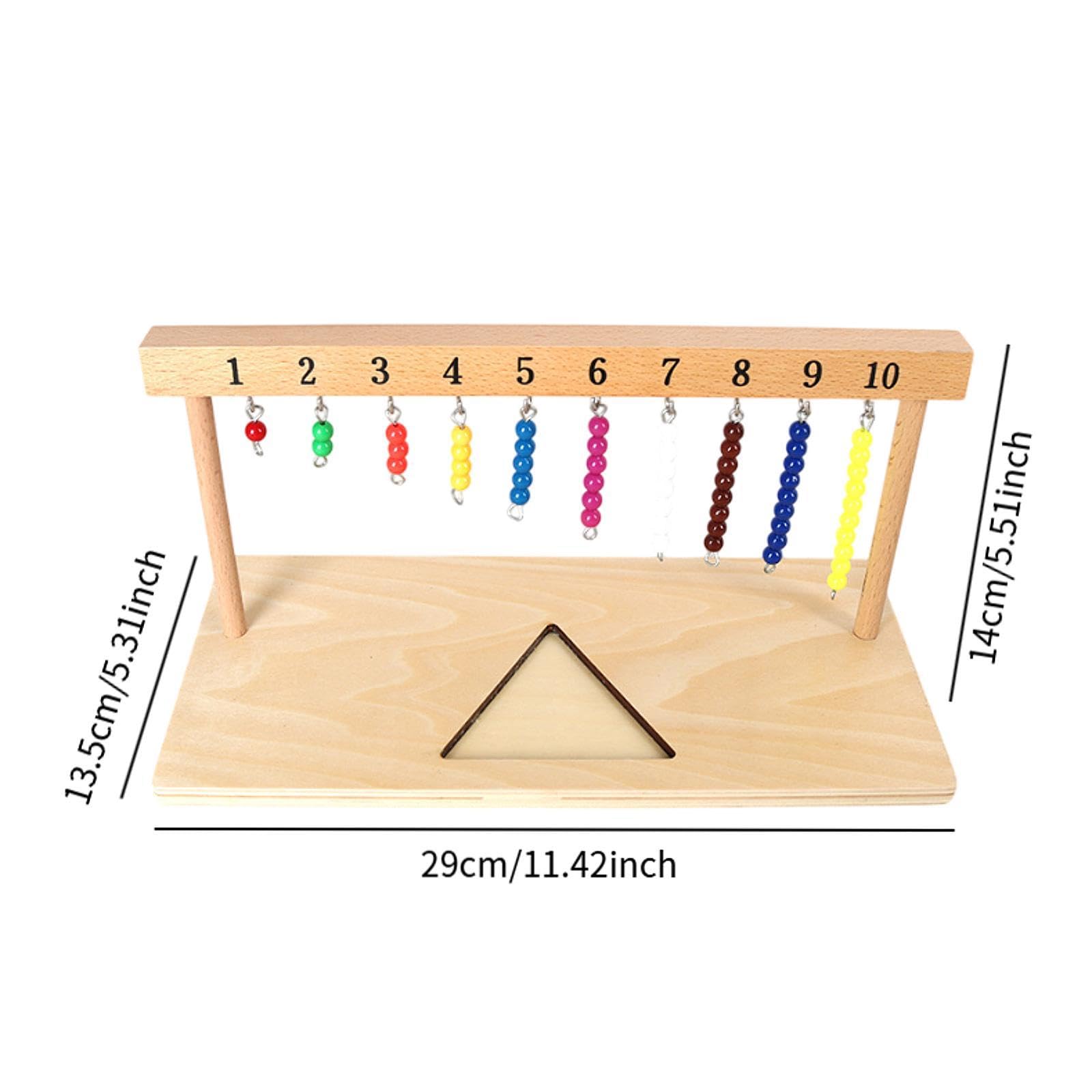 Gralara Rechenrahmen mit Perlen Frühes Mathematik Lernmaterial für Kinder Lernspielzeug Aus Holz Und PP Bead Hanger Zur Förderung Der Zahlenkenntni, 1 bis 10