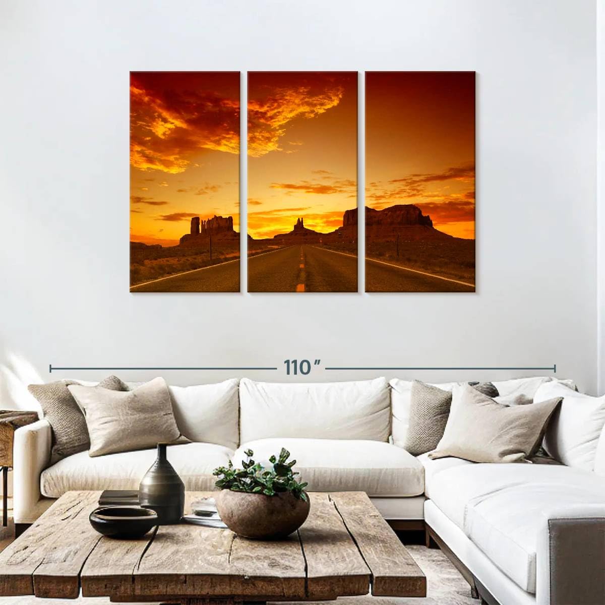 Amazon.com: ElephantStock - Road Sunset Wall Art - Horizontal