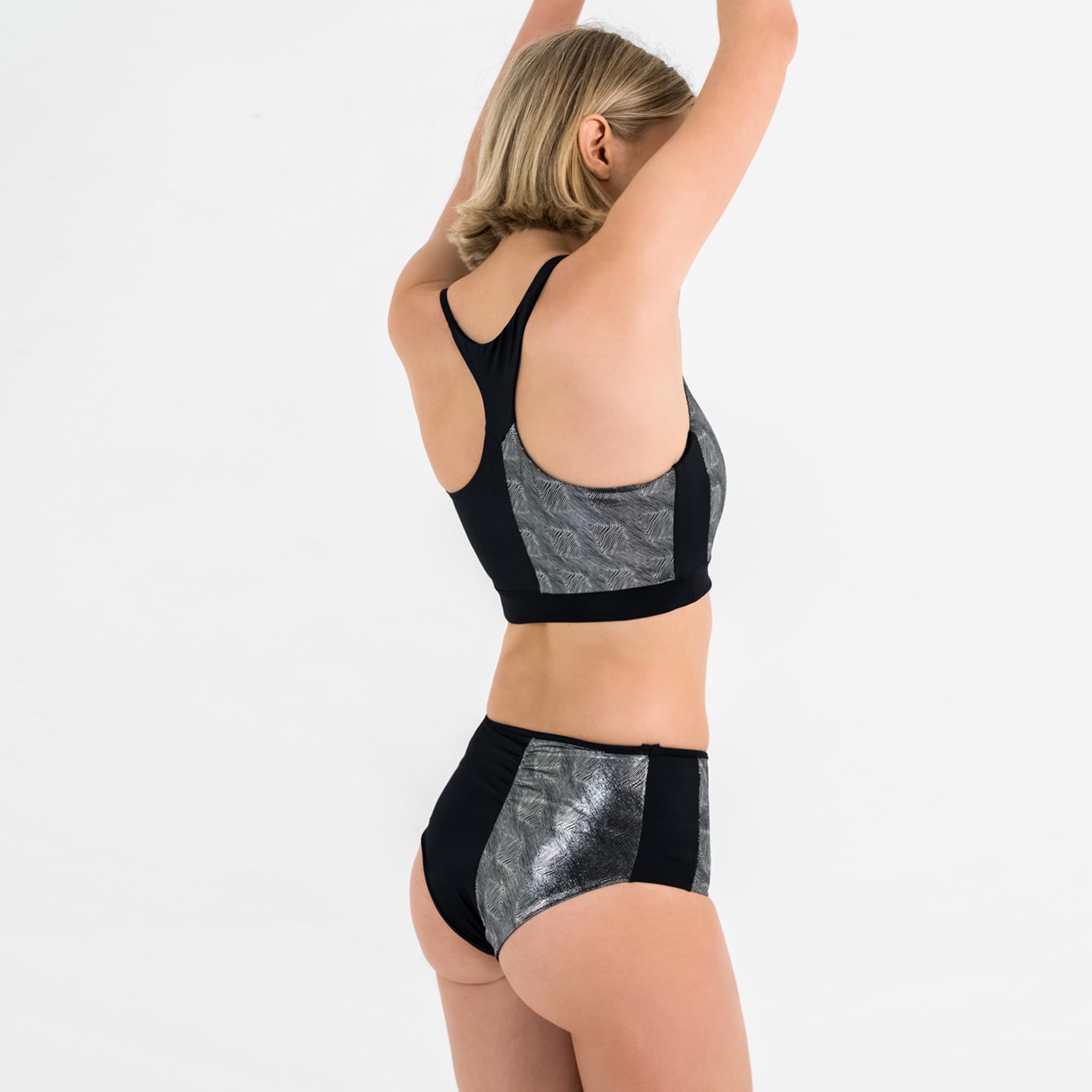 Invertika Completo Top Donna - Slip Donna - Intimo Sportivo - Pole Dance in Tessuto Stretch Contenitivo Double Face Reversibile Made in Italy