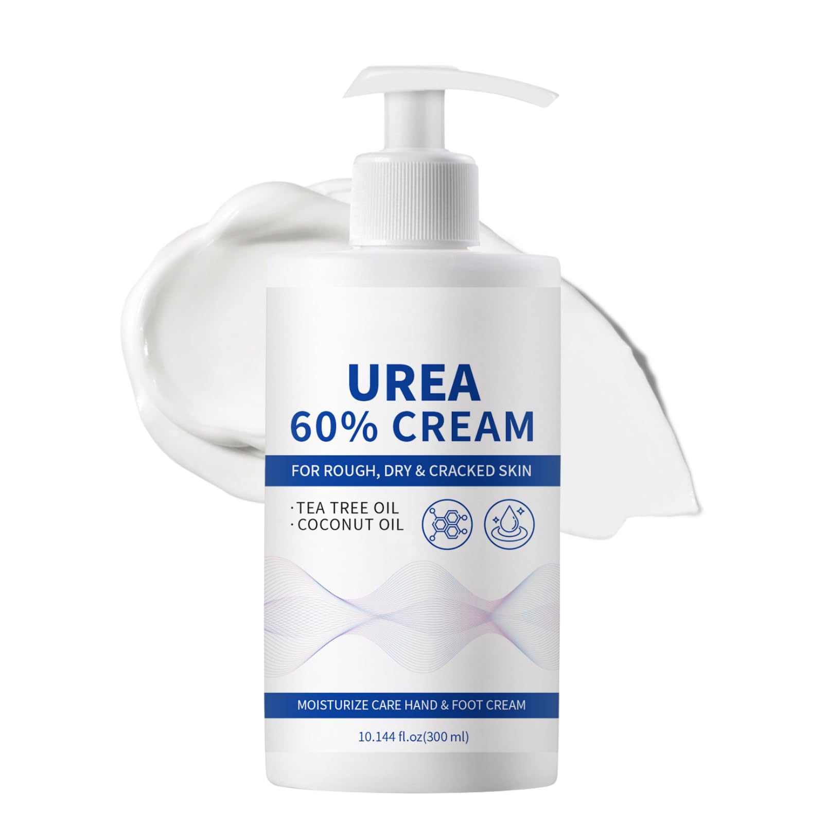 Urea Creme 60 Prozent 300g, 60% Urea Fusscreme gegen Sehr Trockene Füsse Hornhaut, Feuchtigkeitsspendende Hornhautentferner Creme, Fußcreme für Ellbogen, Knie, Fersen & Hände