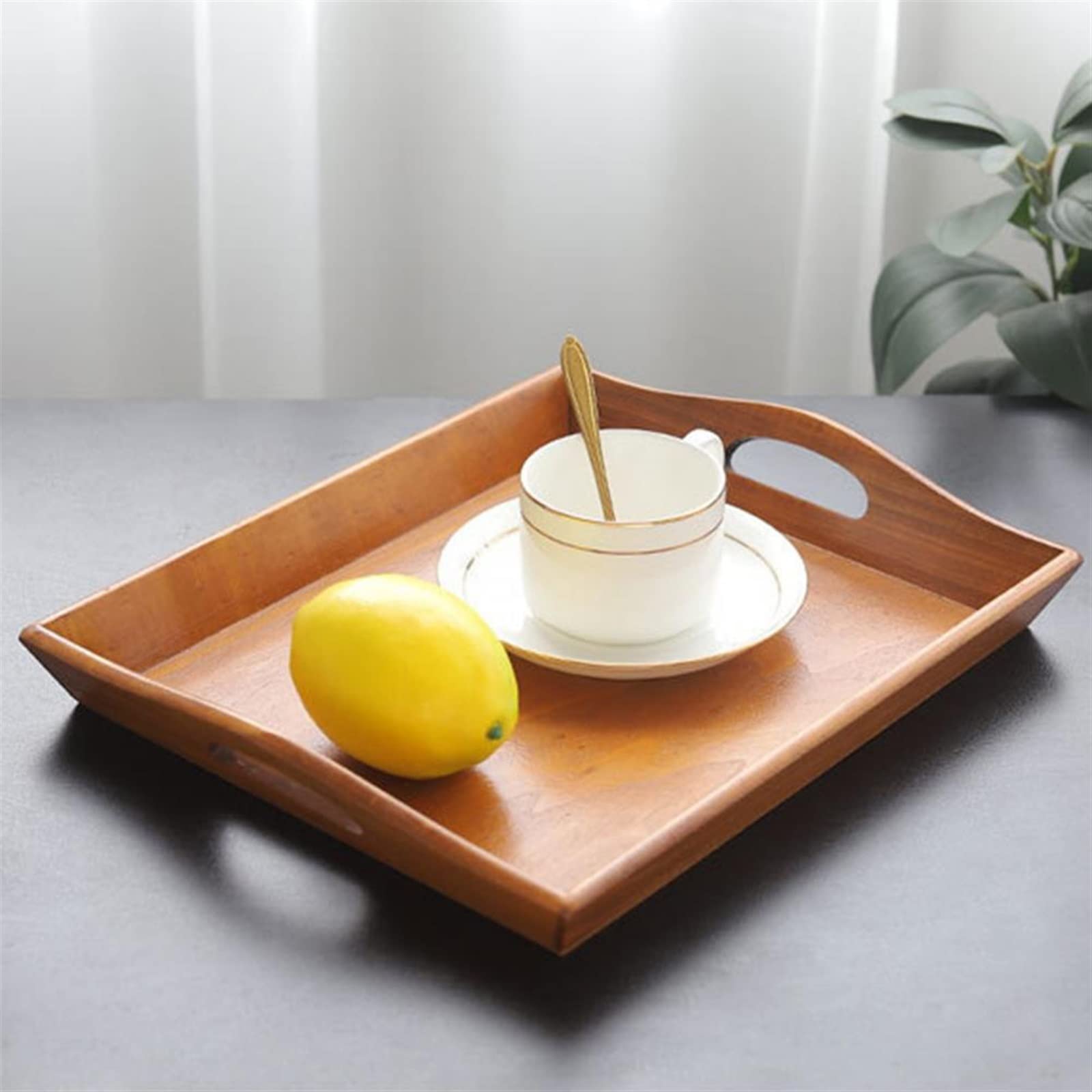 Amazon｜食品トレイ、トレイ長方形フルーツプレート木製木製サービング