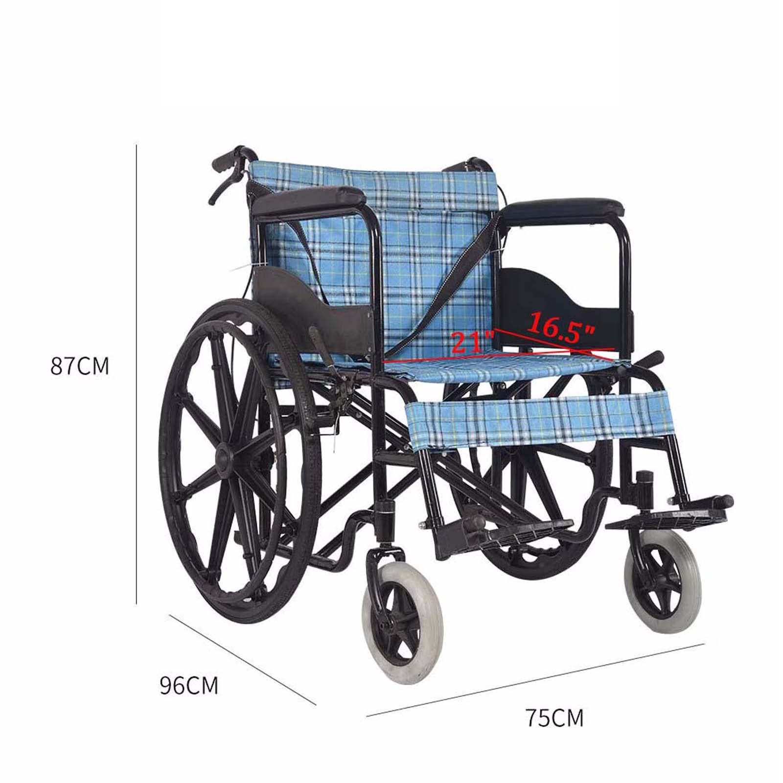 Silla de ruedas extra ancha con 20 asientos, capacidad de peso de 400 libras, silla de transporte plegable resistente para adultos, brazos completos y reposapiés abatibles