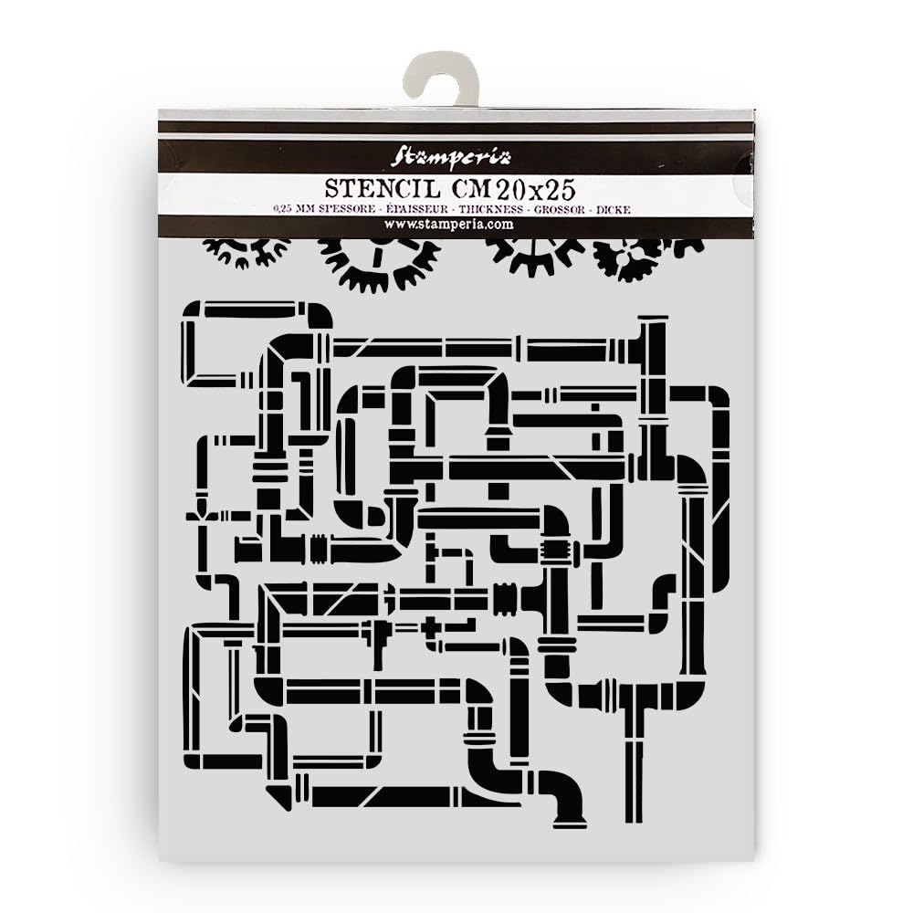 Stamperia - Thick Stencil for Scrapbooks, Albums, Cards, Bullet Journals, and More, Flexible Material, Easy to Clean, Perfect for Crafts and Gifting (Gardens of Time, Tube)