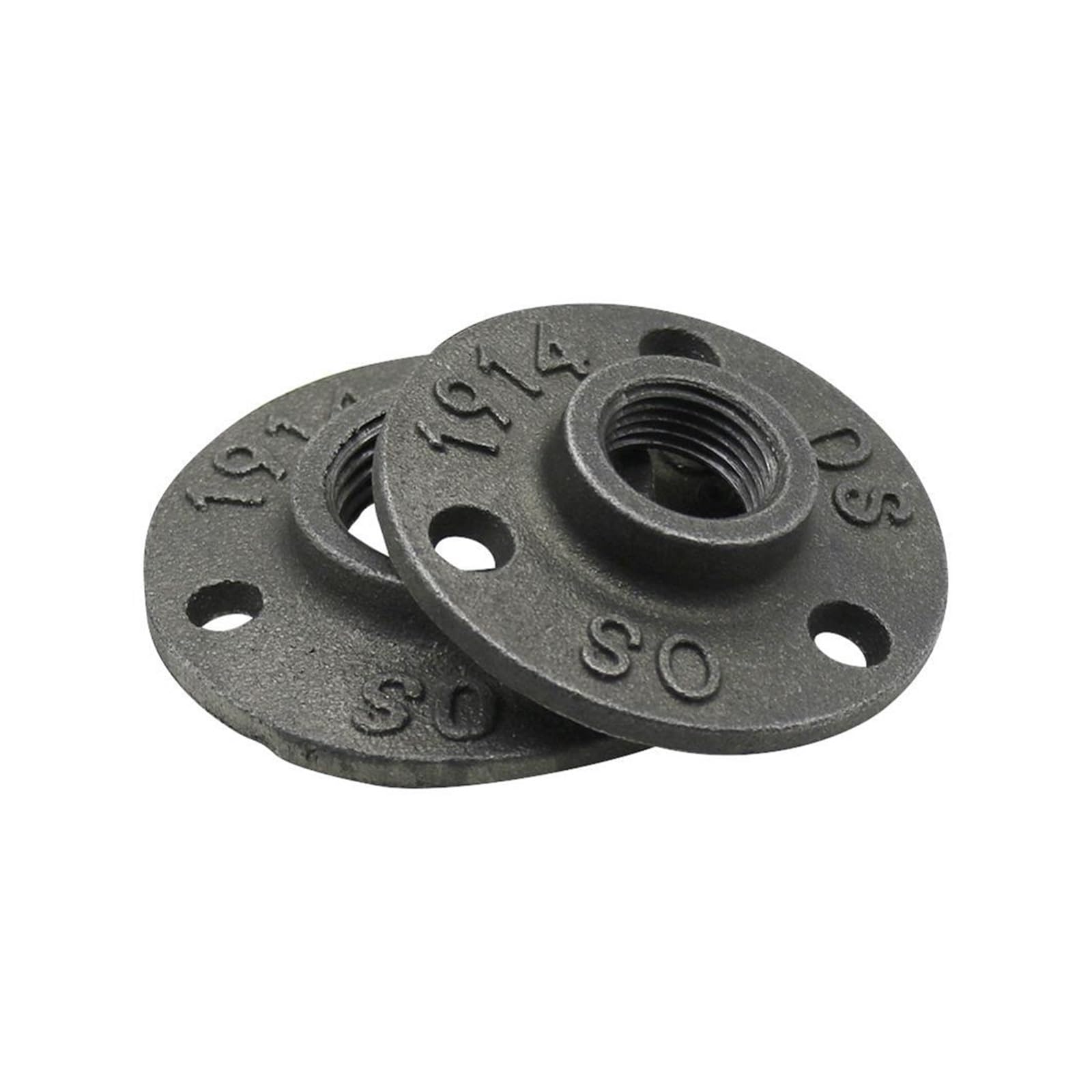 Ozliyy Women's Black 1Pcs Thread Antique Retro Style Classic Flange Cast Iron Dn15/Dn20/Dn25 Floor/Wall Hardware Accessories(1 Inch)