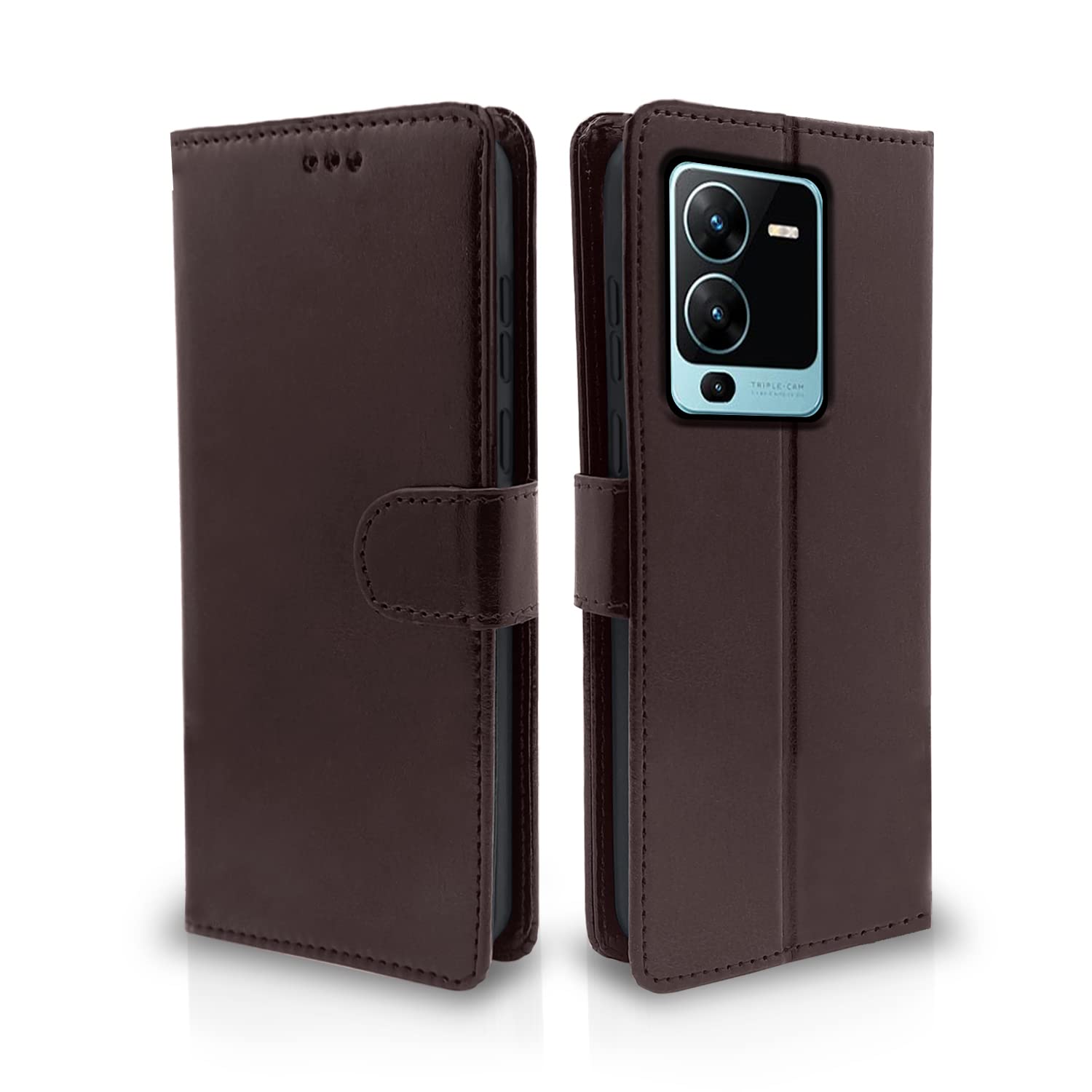 Pikkme Vivo V25 Pro 5G Flip Case Leather Finish | Inside TPU with Card Pockets | Wallet Stand and Shock Proof | Magnetic Closing | Complete Protection Flip Cover (Coffee) (B0BMZ7NZHY) Amazon Price History, Amazon Price Tracker