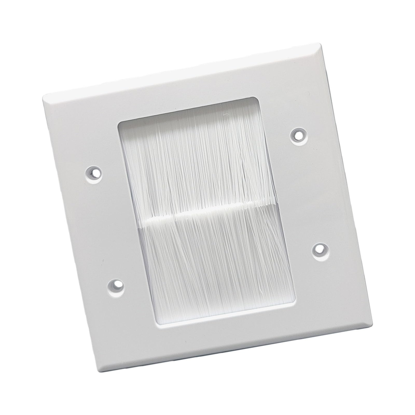 Cable Passthrough Wall Outlet Entry Cover Flush Brush Plate Single Gang Cables Plate Single Gang Cover