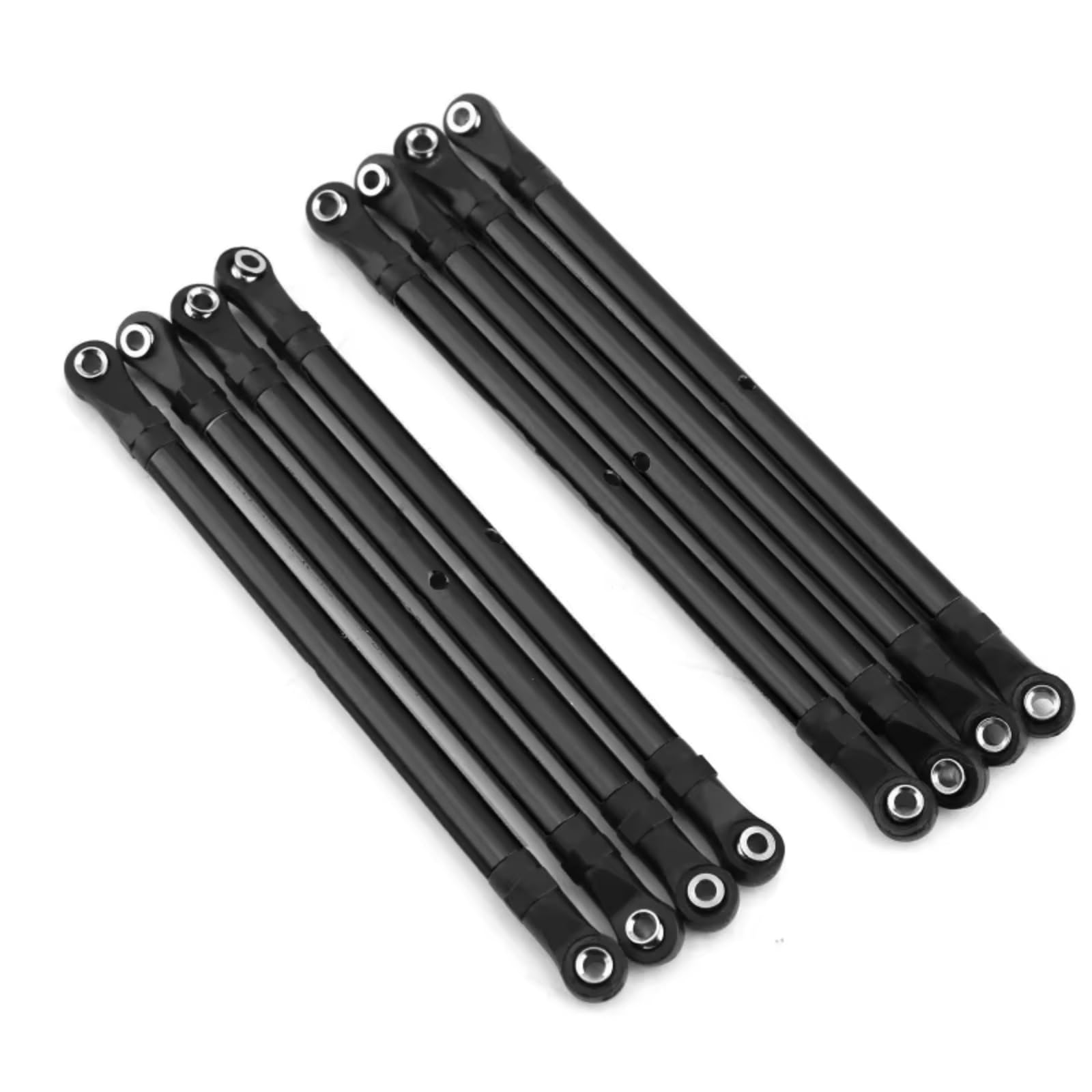 RC Car Accessories for Axial for SCX10 90046 for TRX4 1/10 8pcs Aluminum Alloy 313mm Wheelbase RC Link Rod Linkage Set RC Crawler Car Accessories(Black)
