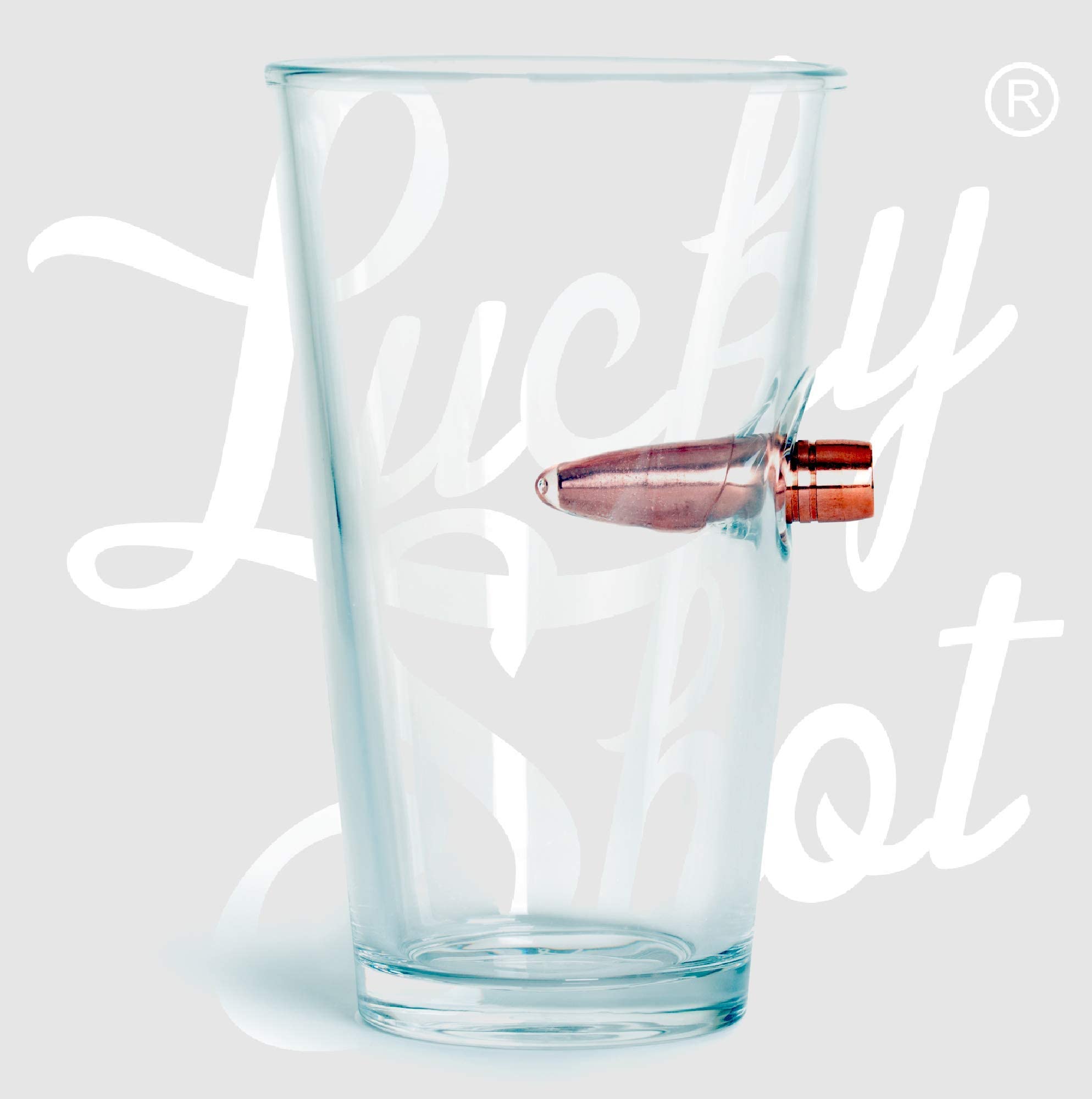 Lucky Shot USA - Verre à bière Bullet Pint avec balle originale .50 CAL - 500ml