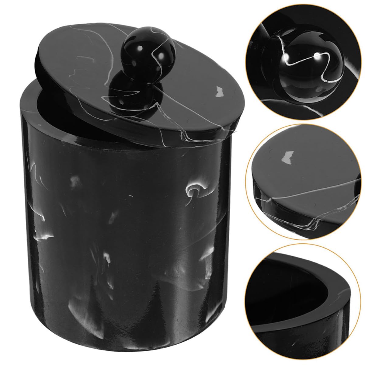 PRETYZOOM 2 Stück Pack Wattestäbchenbox und Zahnstocherbehälter aus Bruchfestem Harz mit Marmoroptik Kompakte Aufbewahrungsbox für Wattepads und Kleinteile Bad und Wohnaccessoire