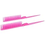 CocoBlack Naturals 3 Row Styling Comb For Detangling, Defining And Separating Curls (Pink)