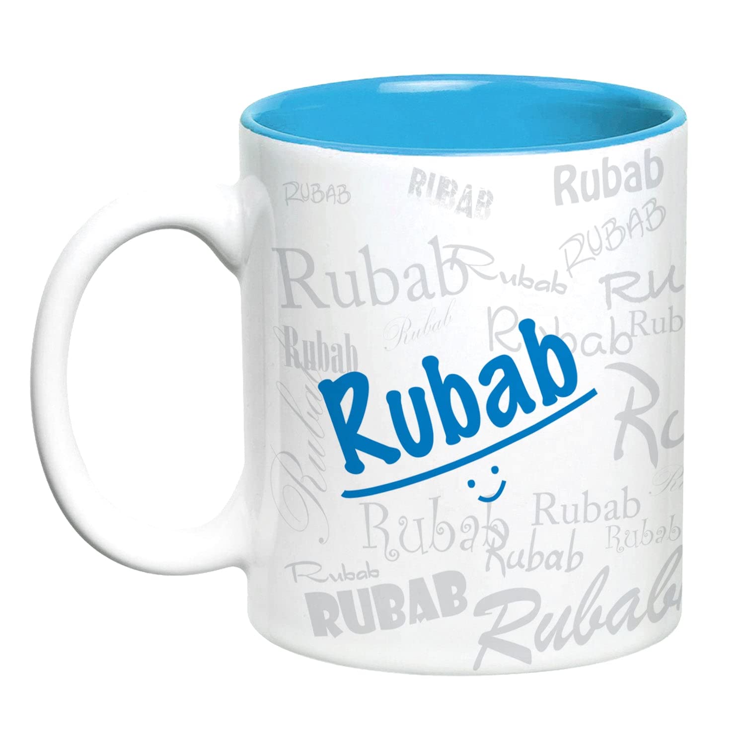 Hot Muggs Me Graffiti Mug - Rubab Personalised Name Ceramic, 315ml, 1 Unit