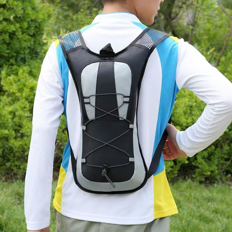 【Generic】アウトドアスポーツハイドレーションバックパック、レッドとグレー、通気性メッシュ、調節可能なストラップ。★送料込