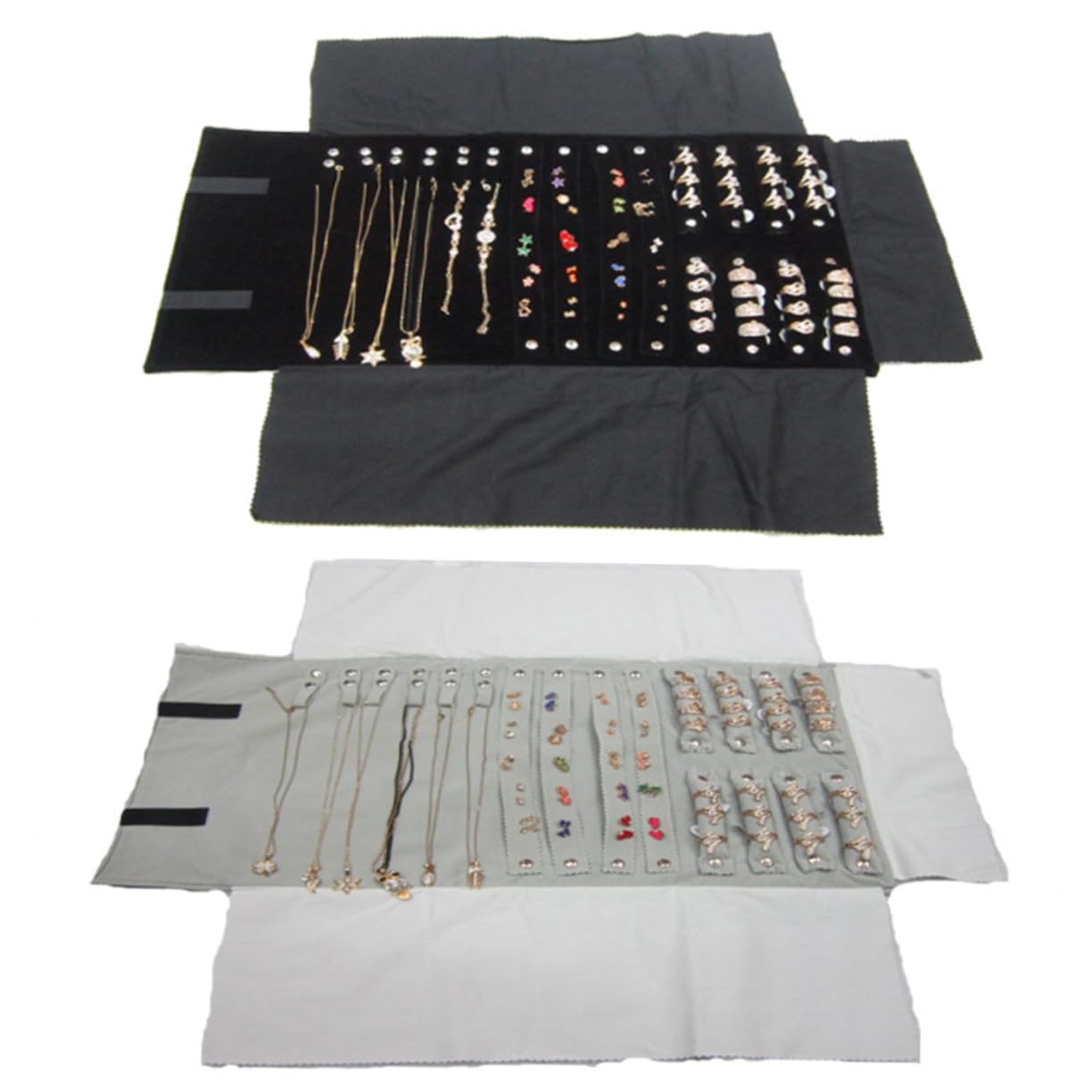 Healeved Roll Earring Storage Bag Necklace Jewelry Organizer Bags Travel Earring Organizer Bag Convenient Organizer Bracelet Storage Bag Travel Holder Black