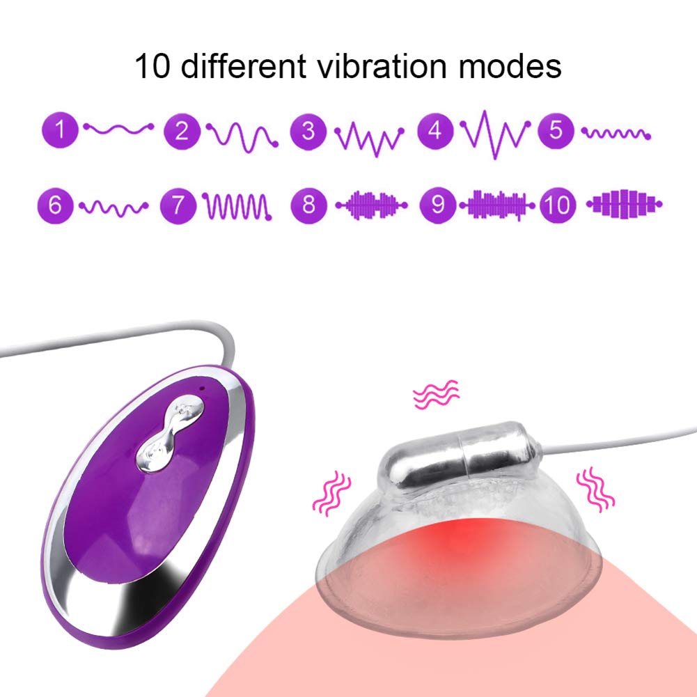 Tire-Sein électrique Mamelon & Sucker Vibromasseur Silicone Langue Lécher Seins Tasses Masseur Sex Toys Agrandisseur pour Les Femmes,Violet