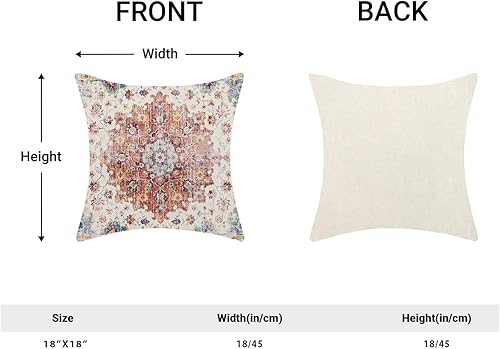 Miniatura 5 de Fundas de almohada bohemias de 18 x 18 pulgadas, diseño étnico naranja quemado, amarillo, para exteriores, para sofá, decoración de alfombra de